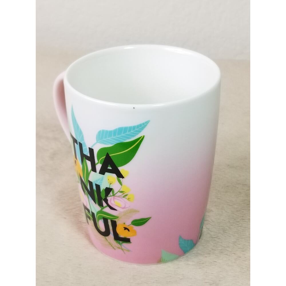 Starbucks Pink Coffee Mug 10oz Mermaid Logo 2020 Teacup Thankful 4" Collectible - Picture 8 of 14